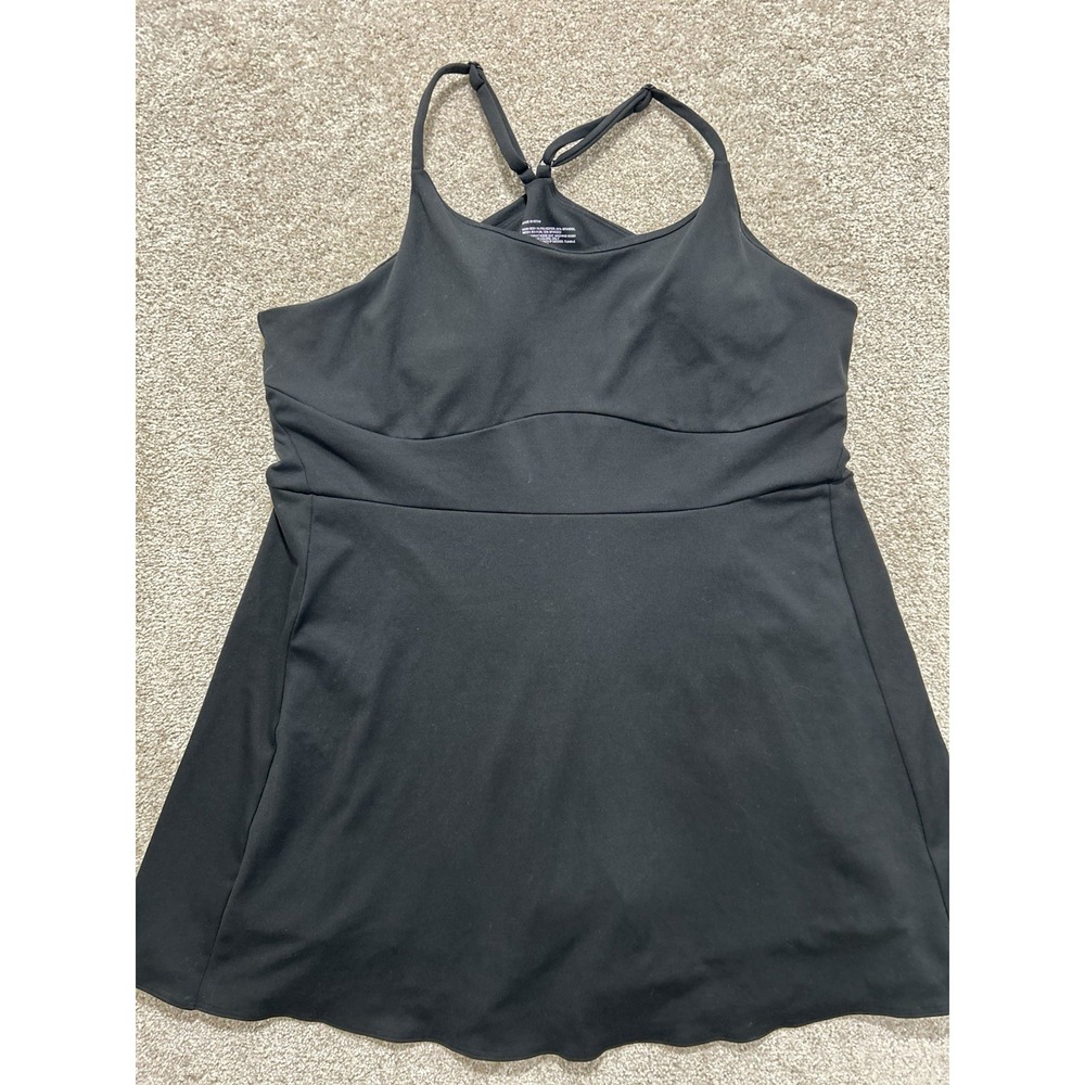 Zella‎ Women's  XL Active Dress Black Racerback Lined Shorts Built-In Bra